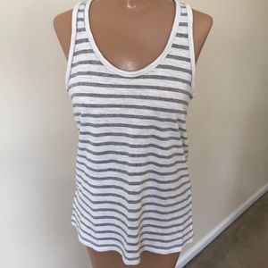 White Gray Striped Tank